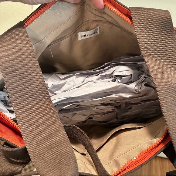 The Sak Arlo Large Mahogany Brown Quilted Tote Bag w/ Crossbody Strap - Picture 4 of 4